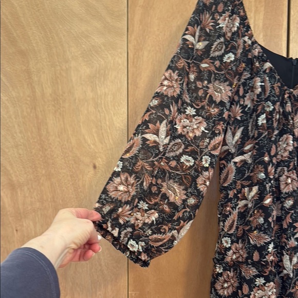 NWT Madewell Amelia Pampas Blooms Tiered Minidress w/Glittery Threading - Picture 2 of 5